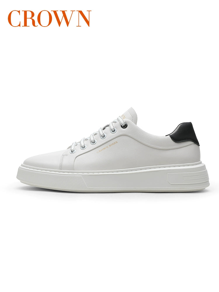 Walk on Clouds: Crown's Luxurious Leather Sneakers for Effortless Elegance - Premium sneakers from Lizard Vigilante - Just $181.08! Shop now at Lizard Vigilante