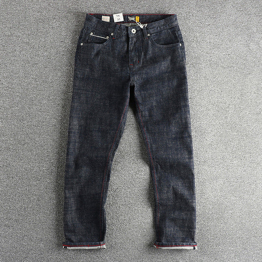 Heavy 14oz Bamboo High Cotton American Retro Jeans Men