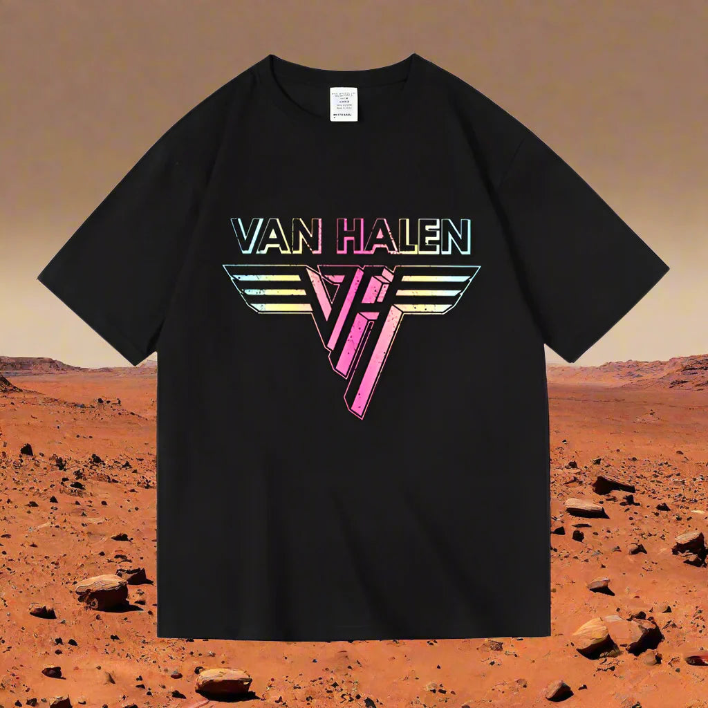 Agitation Van Halen Heavy Metal T-Shirt – 100% Cotton Loose-Fit Rock Festival Tee for Men and Women - Premium t-shirt from Lizard Vigilante - Just $28.88! Shop now at Lizard Vigilante