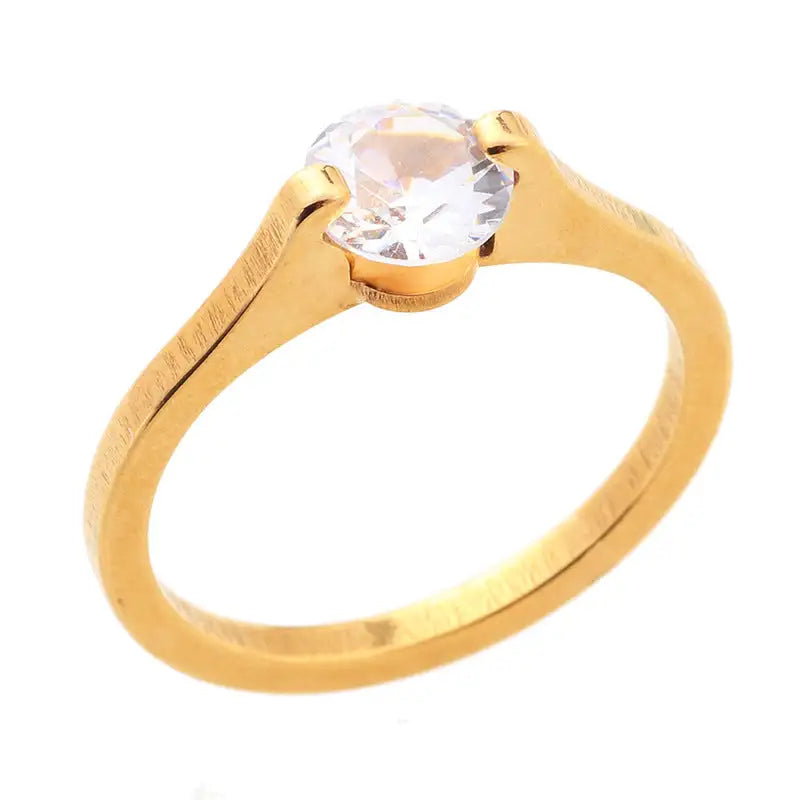 Fashion Diamond Ring Titanium Steel Ornament Simple Female Niche Jewelry Stainless Steel