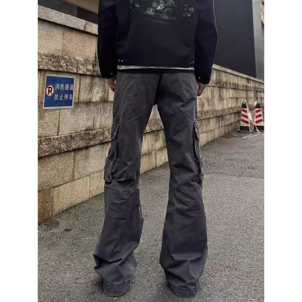 Retro Street Large Workwear With Pocket Casual Pants