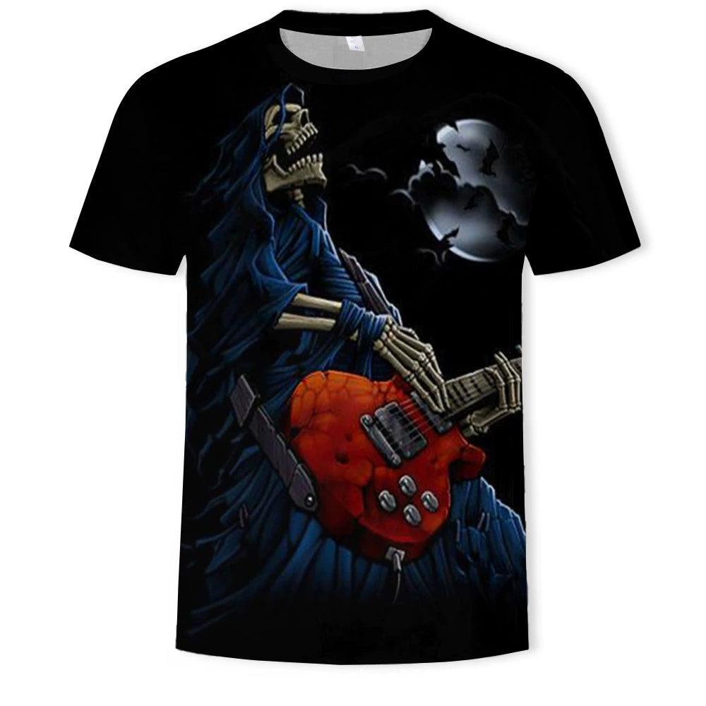 KISS Skull Print Slim Fit Crewneck T-Shirt - Popular Short Sleeve Tee - Premium t-shirt from Lizard Vigilante - Just $22.99! Shop now at Lizard Vigilante