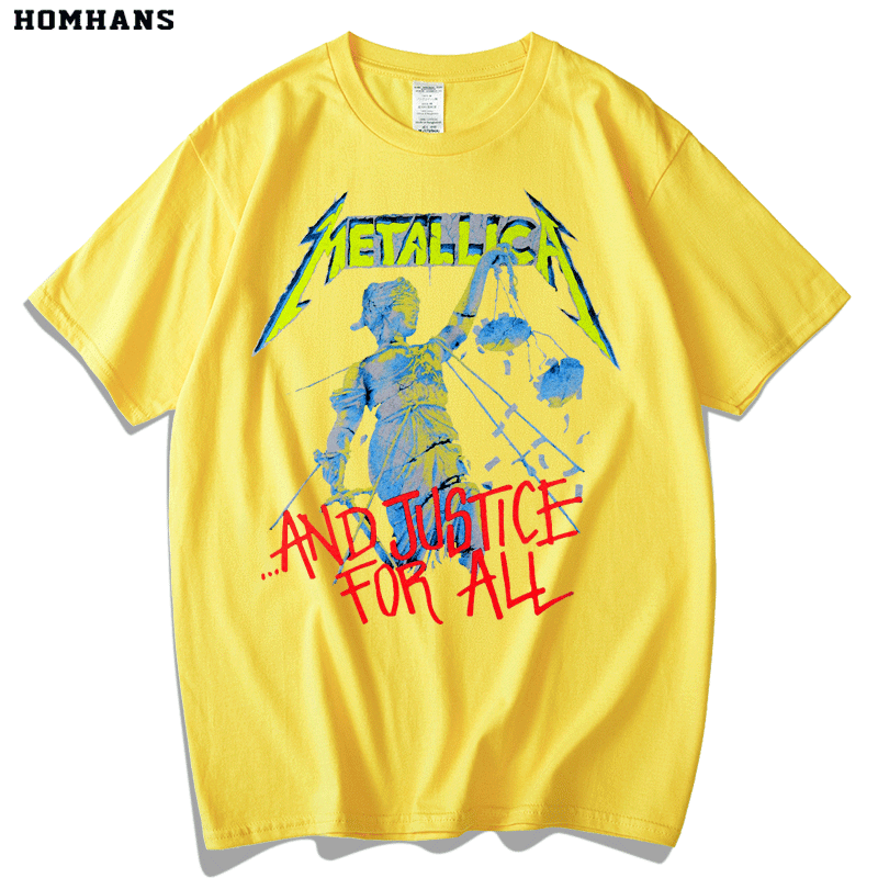 Metallica Heavy Metal Band Scales of Justice Balance Cover Rock Music Pure Cotton Men and Women Loose plus Size - Lizard Vigilante