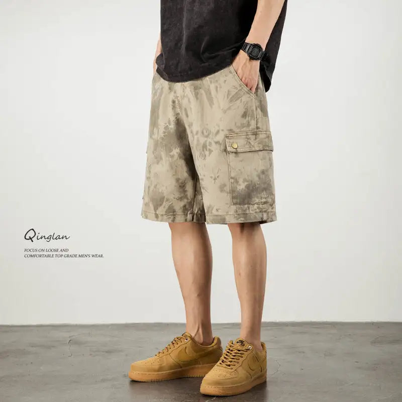 Men's Loose Desert Camouflage Denim Shorts