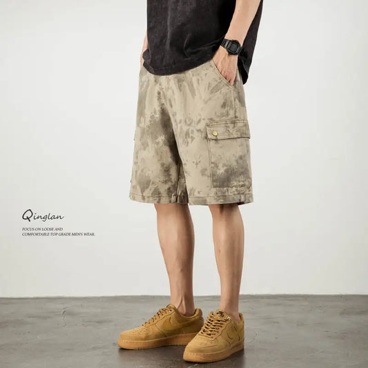 Men's Loose Desert Camouflage Denim Shorts