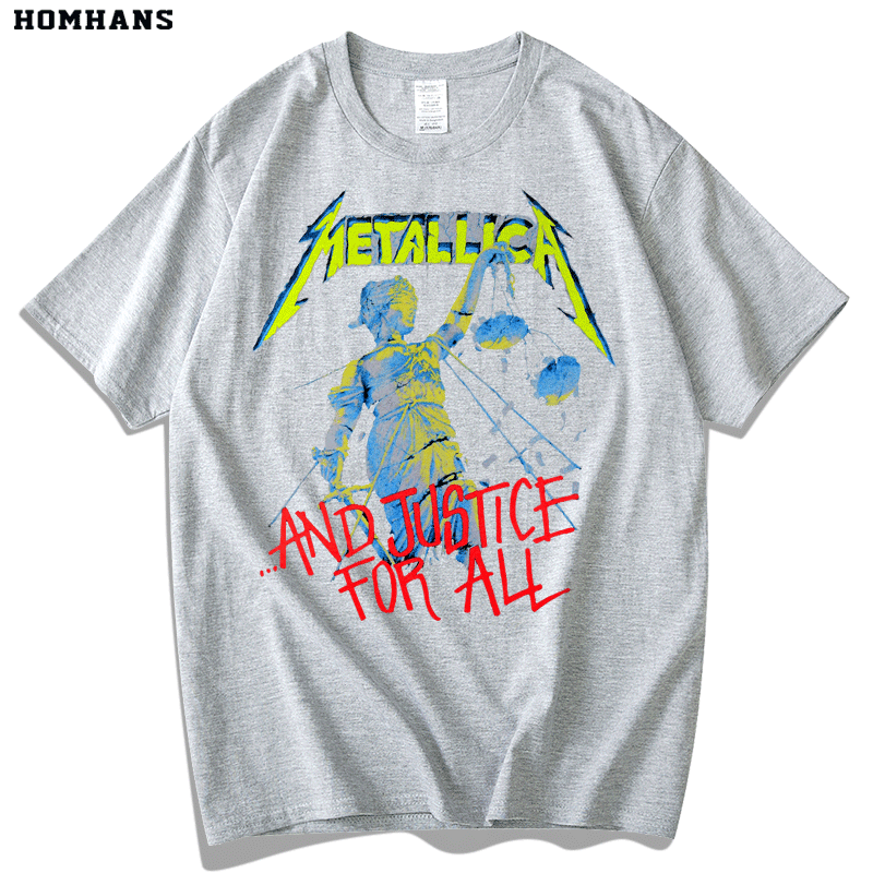 Metallica Heavy Metal Band Scales of Justice Balance Cover Rock Music Pure Cotton Men and Women Loose plus Size - Lizard Vigilante