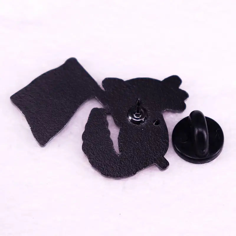 Cute Hexagonal Dinosaur Color Flag Brooch Badge