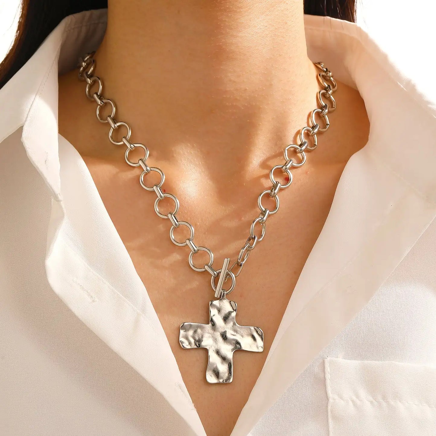 European And American Cross Alloy Pendant Necklace
