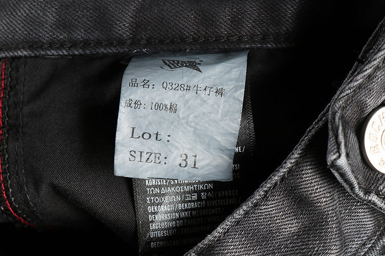 Fashion American Washed Black Gray Jeans Men