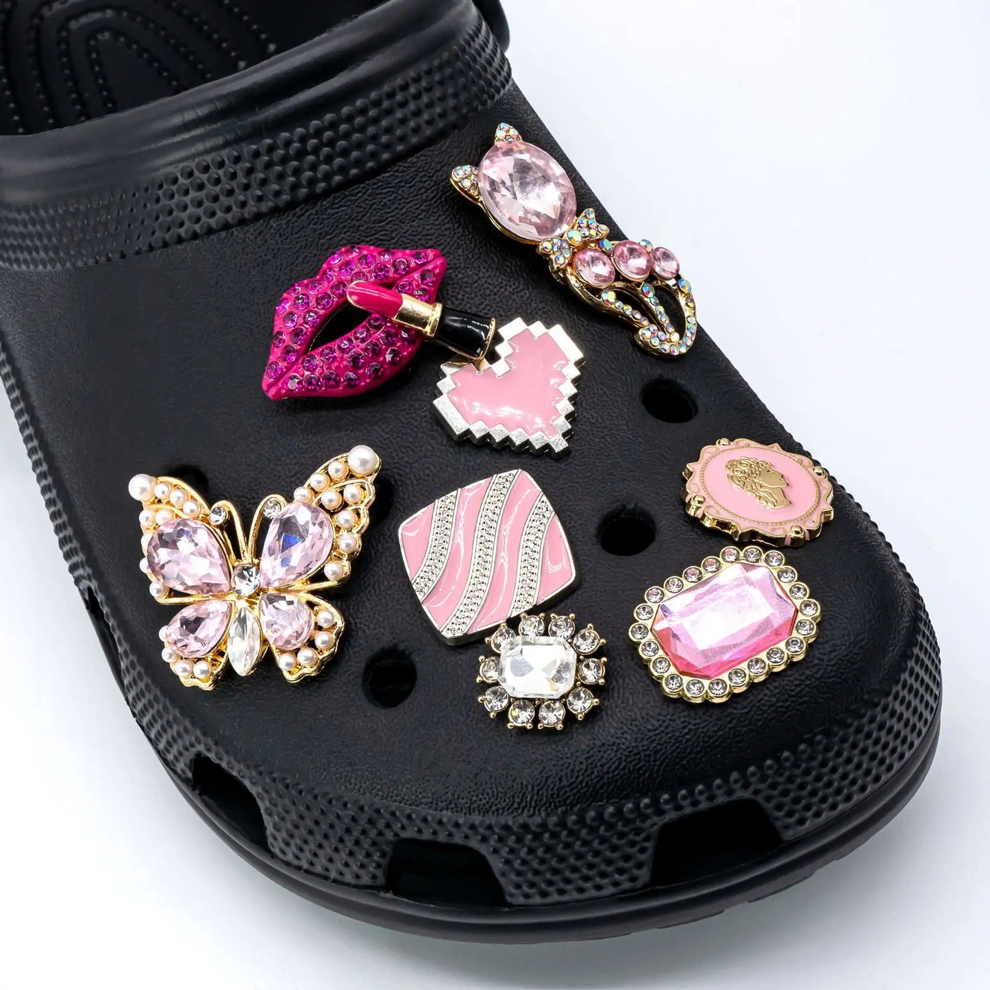 Metal Hole Shoes Flower Shoe Buckle Alloy Pearl