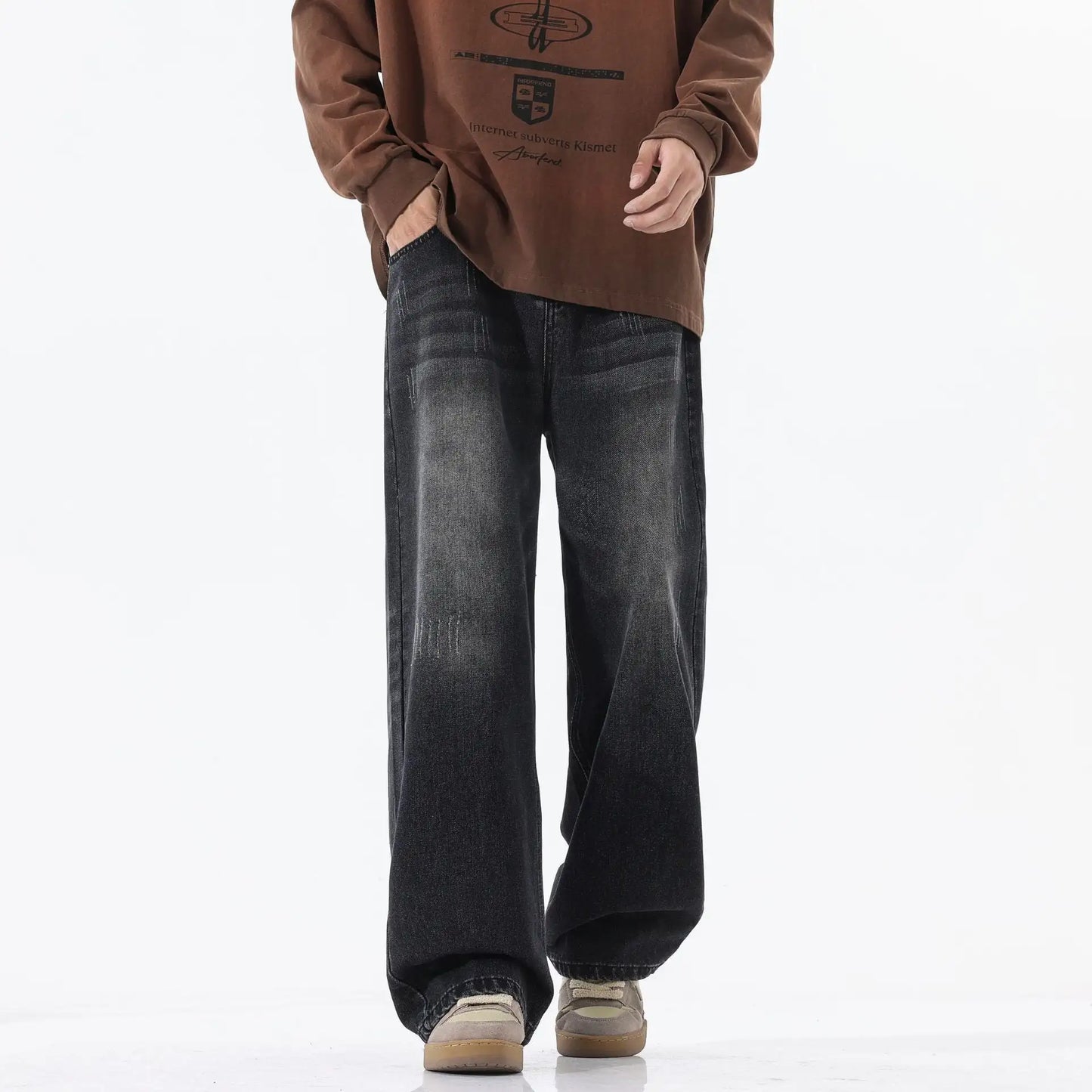 American Retro Straight Jeans Men's All-match Casual