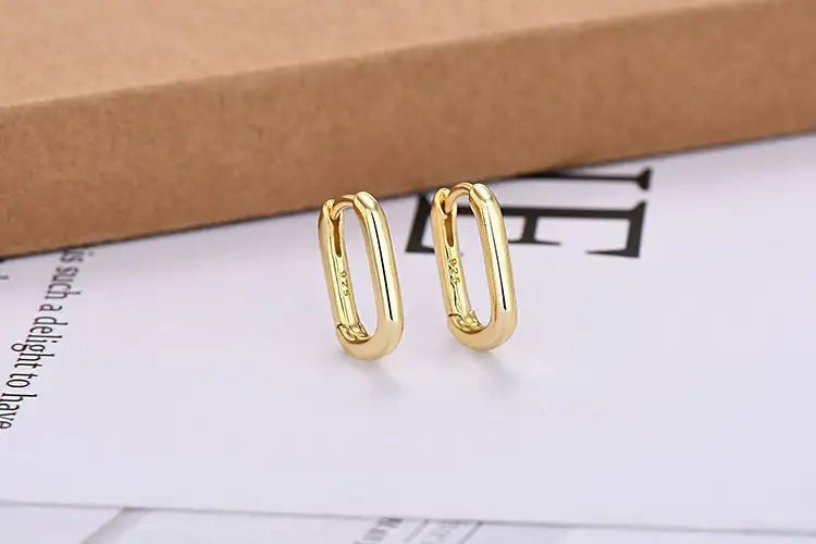 European And American Entry Lux U-shaped Earrings Female Simple Solid