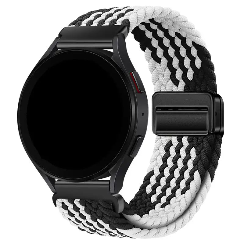 Metal Magnetic Buckle Nylon Braided Stretch Strap
