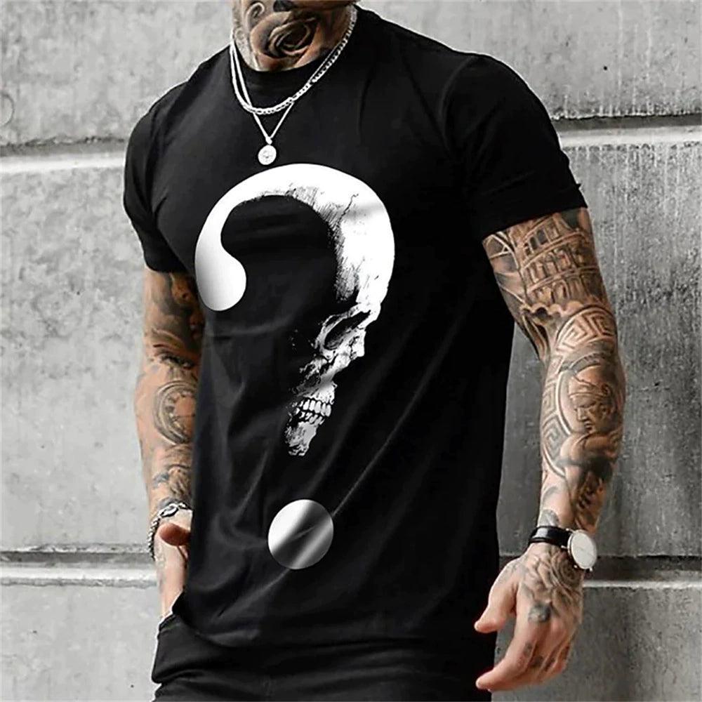 3D Skeleton Loose Round Collar T-shirt Casual 3D Skull Loose Crew Neck T-shirt - Premium T-Shirt from Lizard Vigilante - Just $22.99! Shop now at Lizard Vigilante