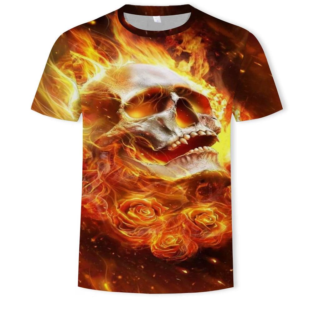 KISS Skull Print Slim Fit Crewneck T-Shirt - Popular Short Sleeve Tee - Premium t-shirt from Lizard Vigilante - Just $22.99! Shop now at Lizard Vigilante