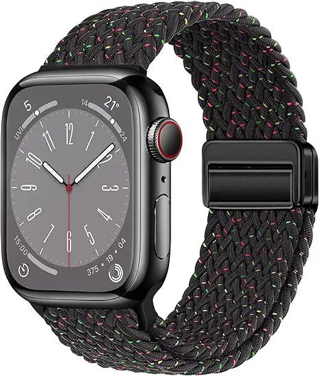 Metal Magnetic Buckle Nylon Braided Stretch Strap