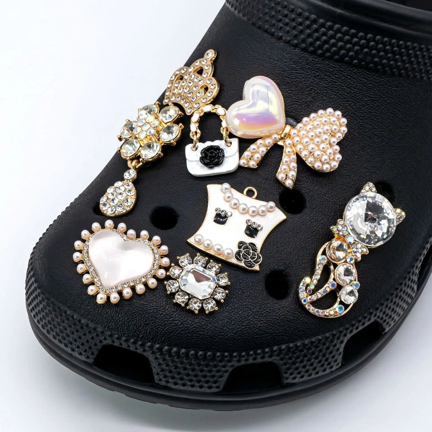 Metal Hole Shoes Flower Shoe Buckle Alloy Pearl