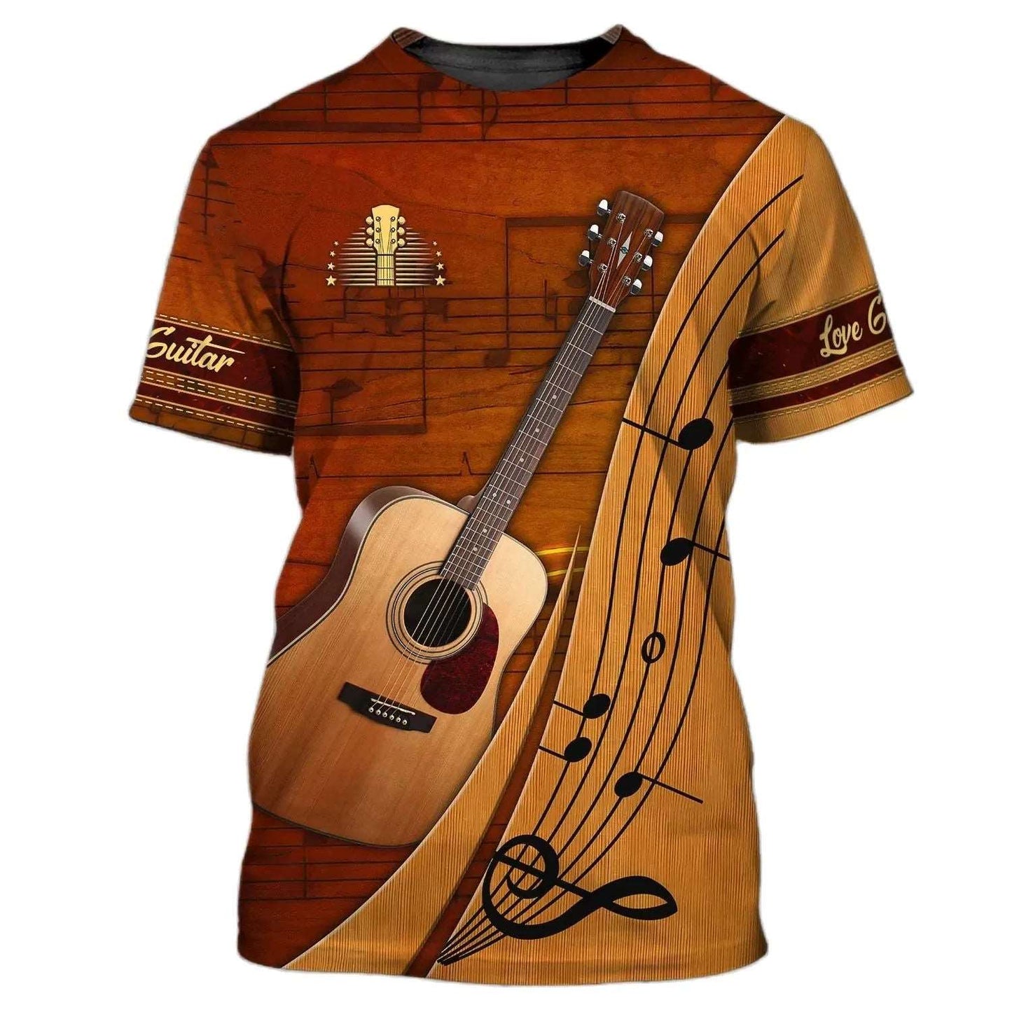 3D Guitarist Gift Printed Loose Fitting Fun Short Sleeve Guitars T-shirt Printed Loose Short Sleeve 6 String T-shirt - Premium  from Lizard Vigilante - Just $21.99! Shop now at Lizard Vigilante