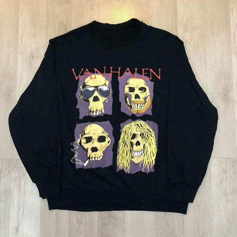 Vintage Van Halen Band Long Sleeve Sweater That Will Make You Feel Like a Rockstar - Premium sweater from Lizard Vigilante - Just $37.99! Shop now at Lizard Vigilante