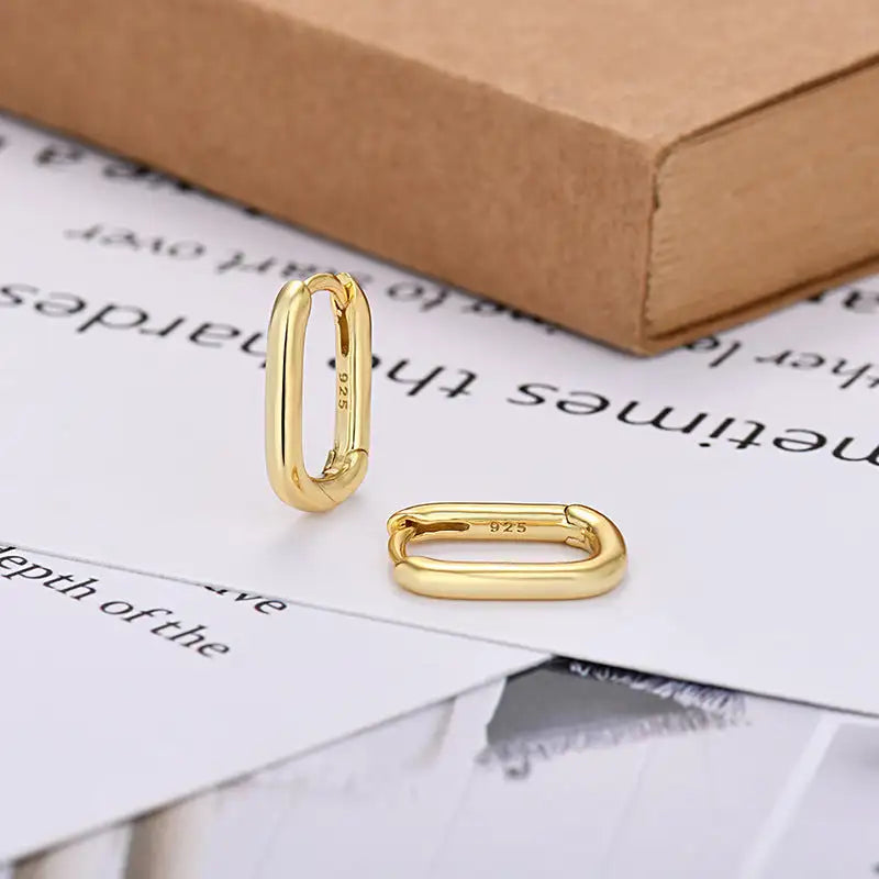 European And American Entry Lux U-shaped Earrings Female Simple Solid
