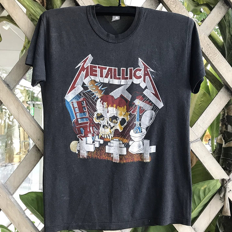 Metallica Band Punk Rock Fashion Brand Short Sleeve Vintage Original T-Shirt Fashion - Lizard Vigilante