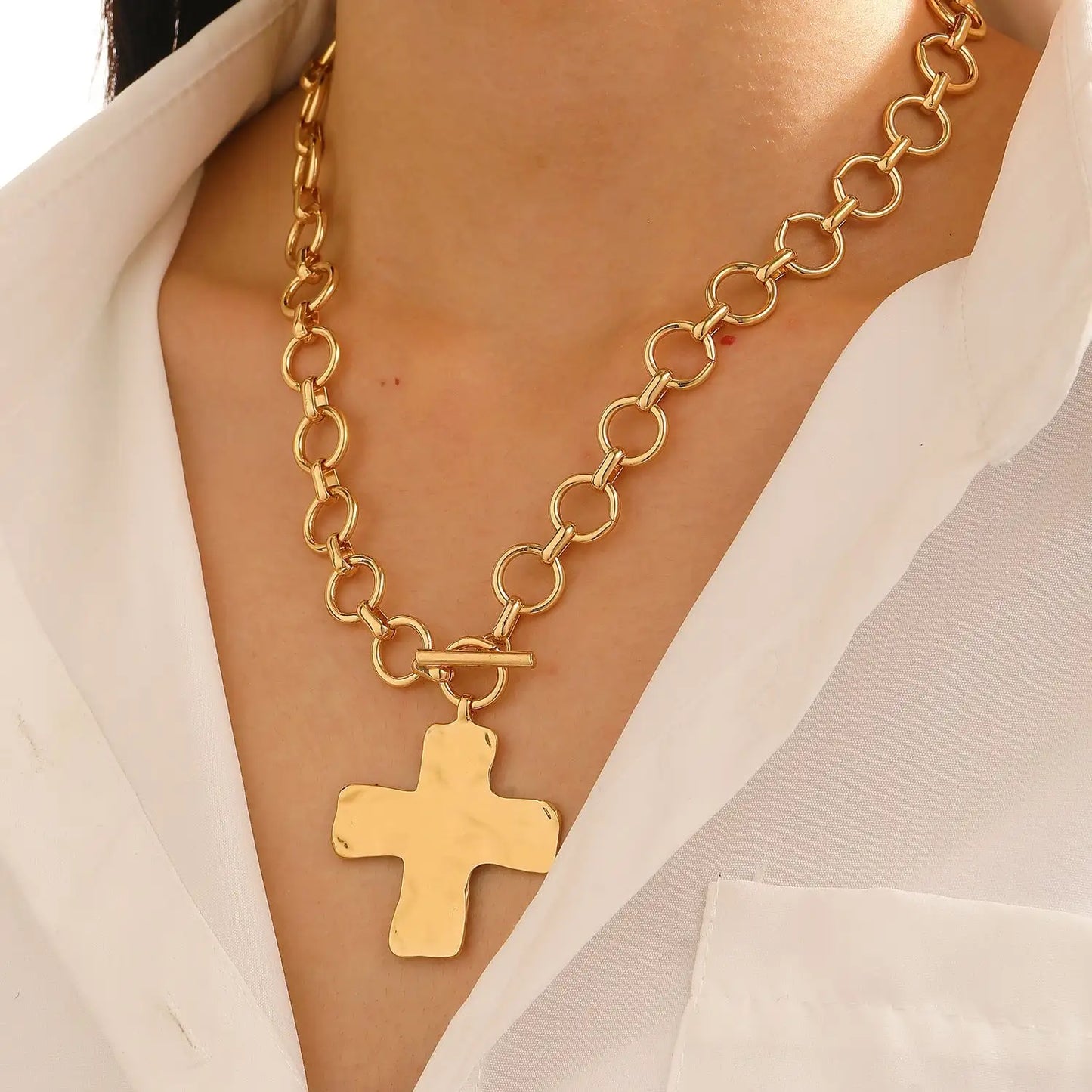 European And American Cross Alloy Pendant Necklace