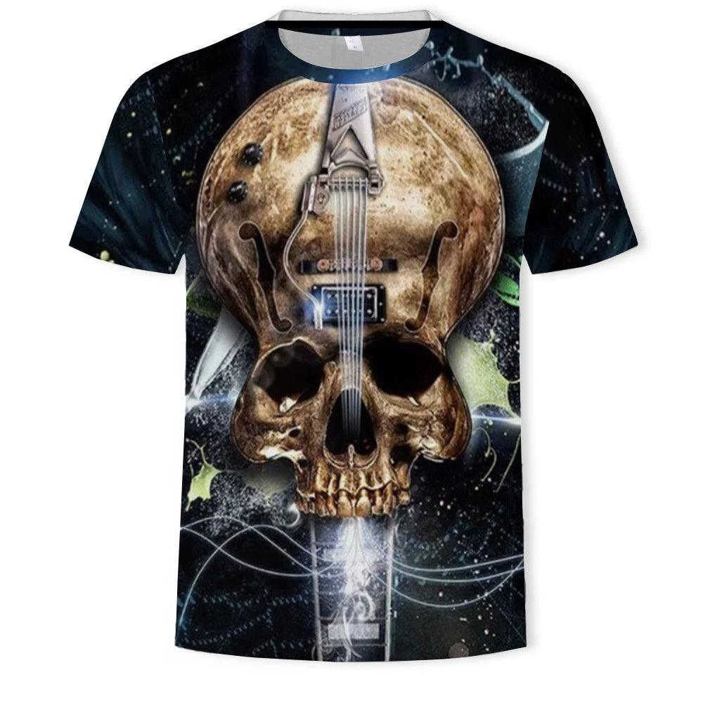 KISS Skull Print Slim Fit Crewneck T-Shirt - Popular Short Sleeve Tee - Premium t-shirt from Lizard Vigilante - Just $22.99! Shop now at Lizard Vigilante