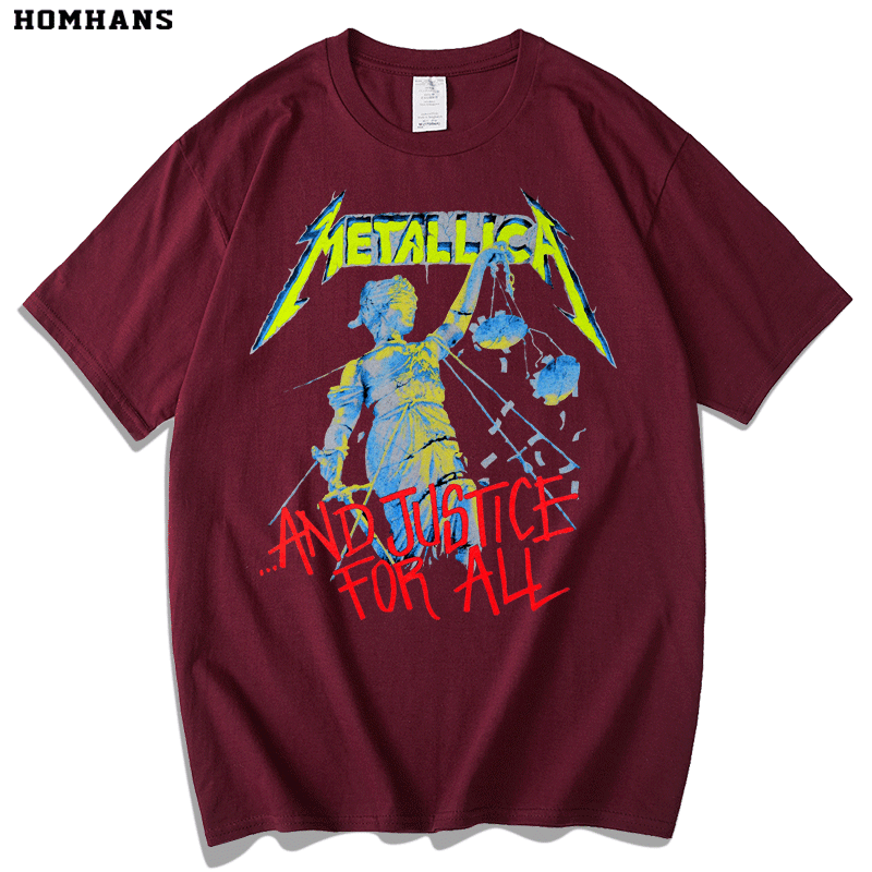 Metallica Heavy Metal Band Scales of Justice Balance Cover Rock Music Pure Cotton Men and Women Loose plus Size - Lizard Vigilante