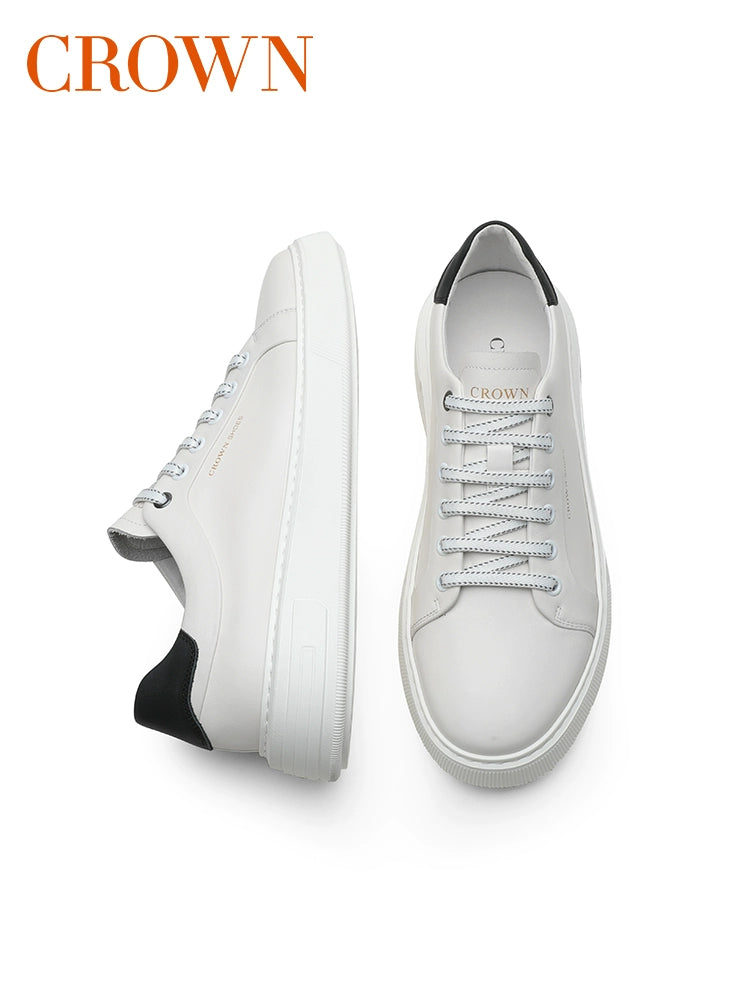 Walk on Clouds: Crown's Luxurious Leather Sneakers for Effortless Elegance - Premium sneakers from Lizard Vigilante - Just $181.08! Shop now at Lizard Vigilante