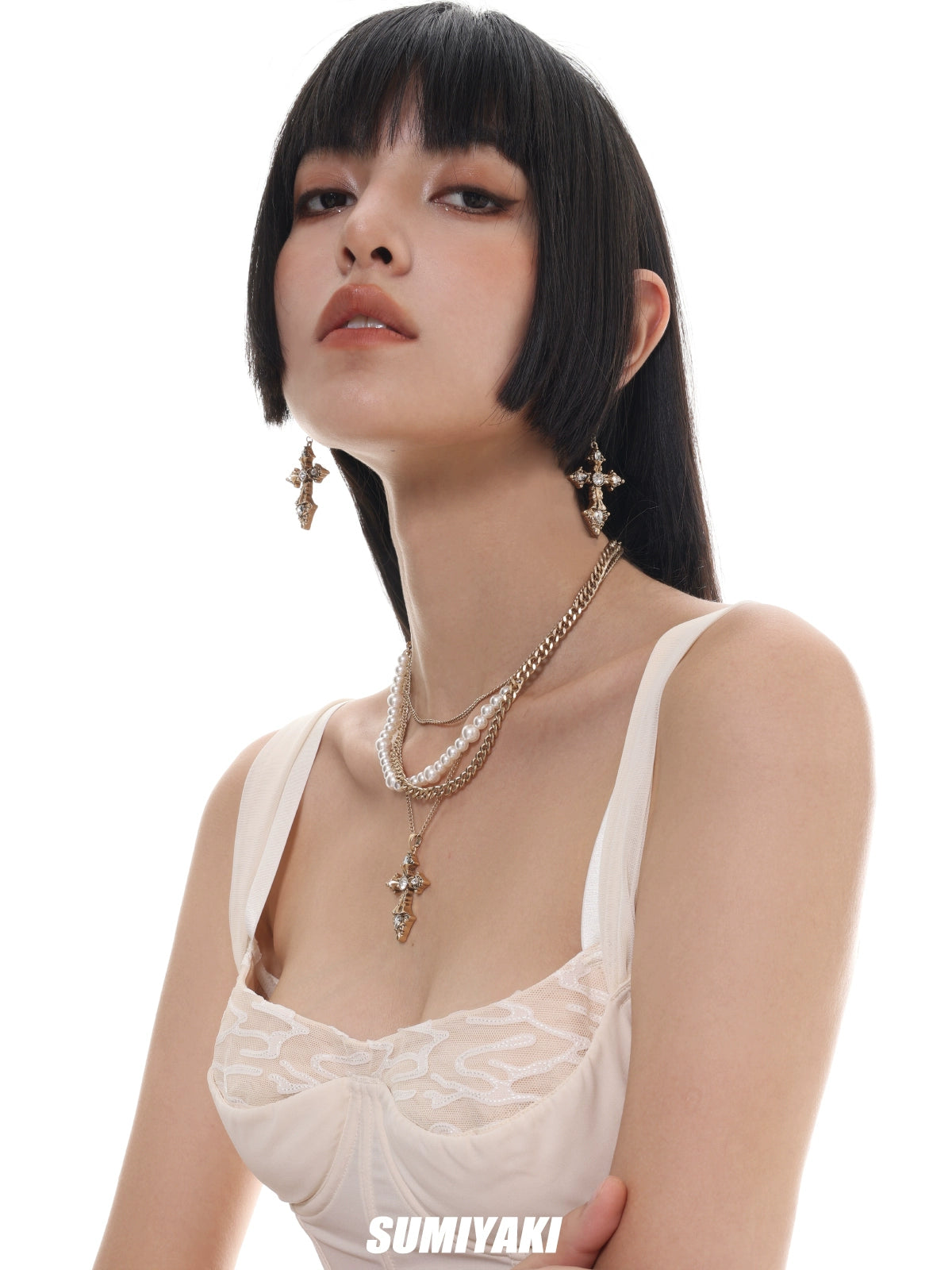 Elegant Sumiyaki Matte Gold Baroque Pearl Sweater Chain – Vintage-Inspired Necklace for Women - Premium necklace from Lizard Vigilante - Just $37.99! Shop now at Lizard Vigilante