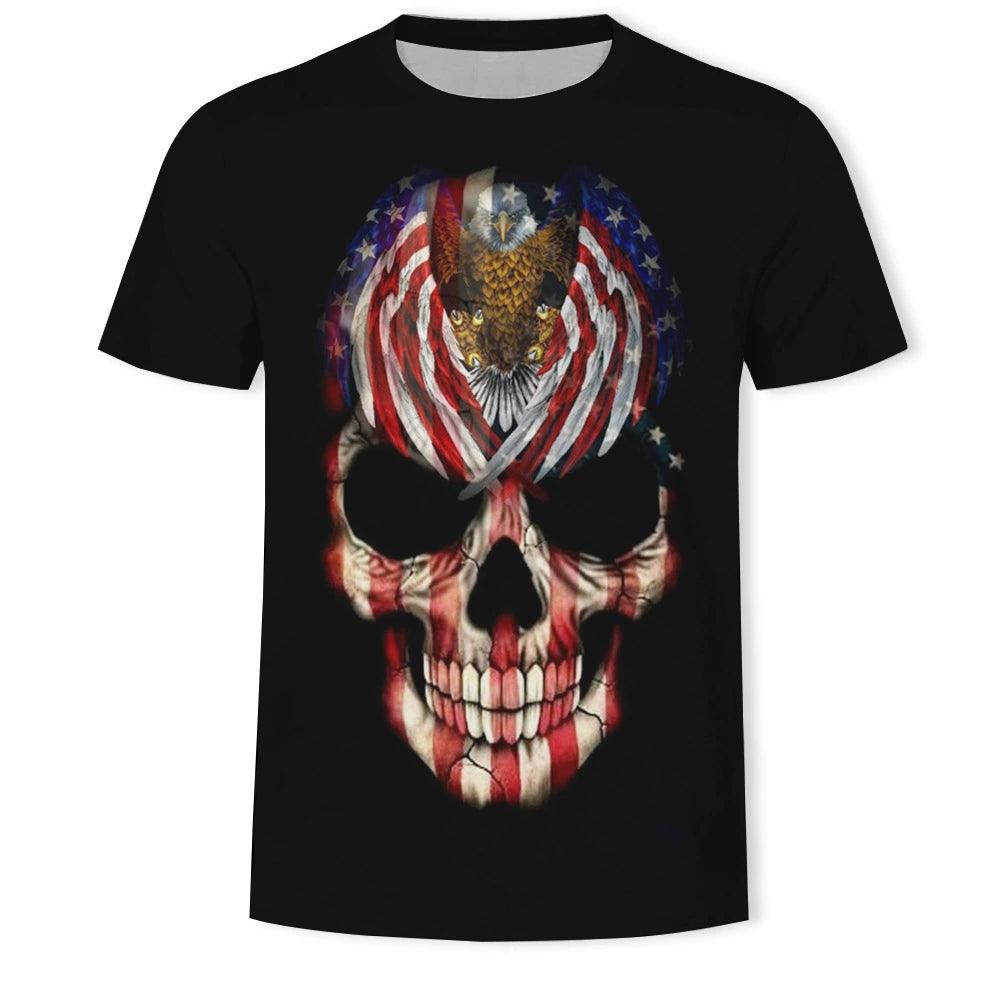 KISS Skull Print Slim Fit Crewneck T-Shirt - Popular Short Sleeve Tee - Premium t-shirt from Lizard Vigilante - Just $22.99! Shop now at Lizard Vigilante