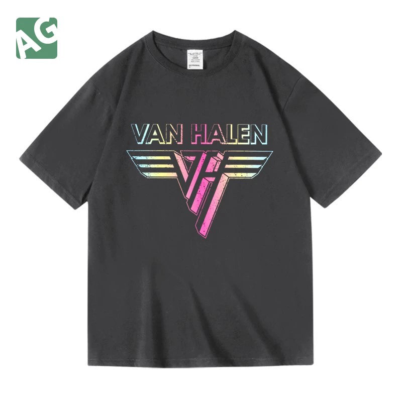 Agitation Van Halen Heavy Metal T-Shirt – 100% Cotton Loose-Fit Rock Festival Tee for Men and Women - Premium t-shirt from Lizard Vigilante - Just $28.88! Shop now at Lizard Vigilante