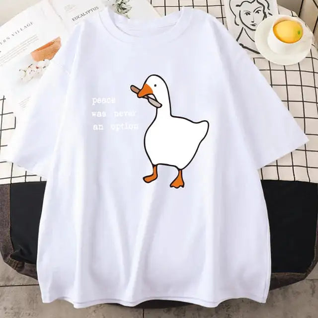 Summer Pure Cotton Cartoon Duck Men's Fashion T-shirt