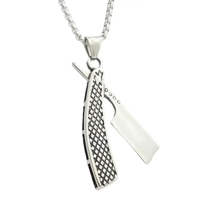 Titanium Steel Shaver Pendant Personality Punk Vintage Necklace
