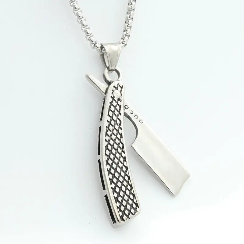 Titanium Steel Shaver Pendant Personality Punk Vintage Necklace