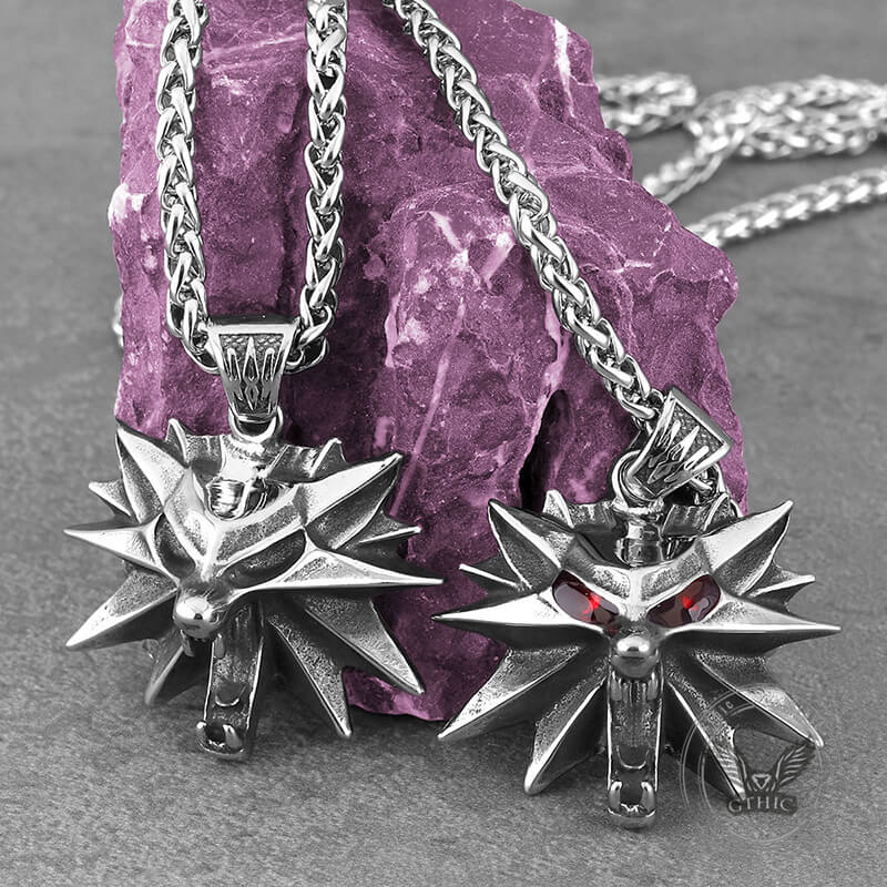 Wild Hunt Wolf Head Stainless Steel Pendant