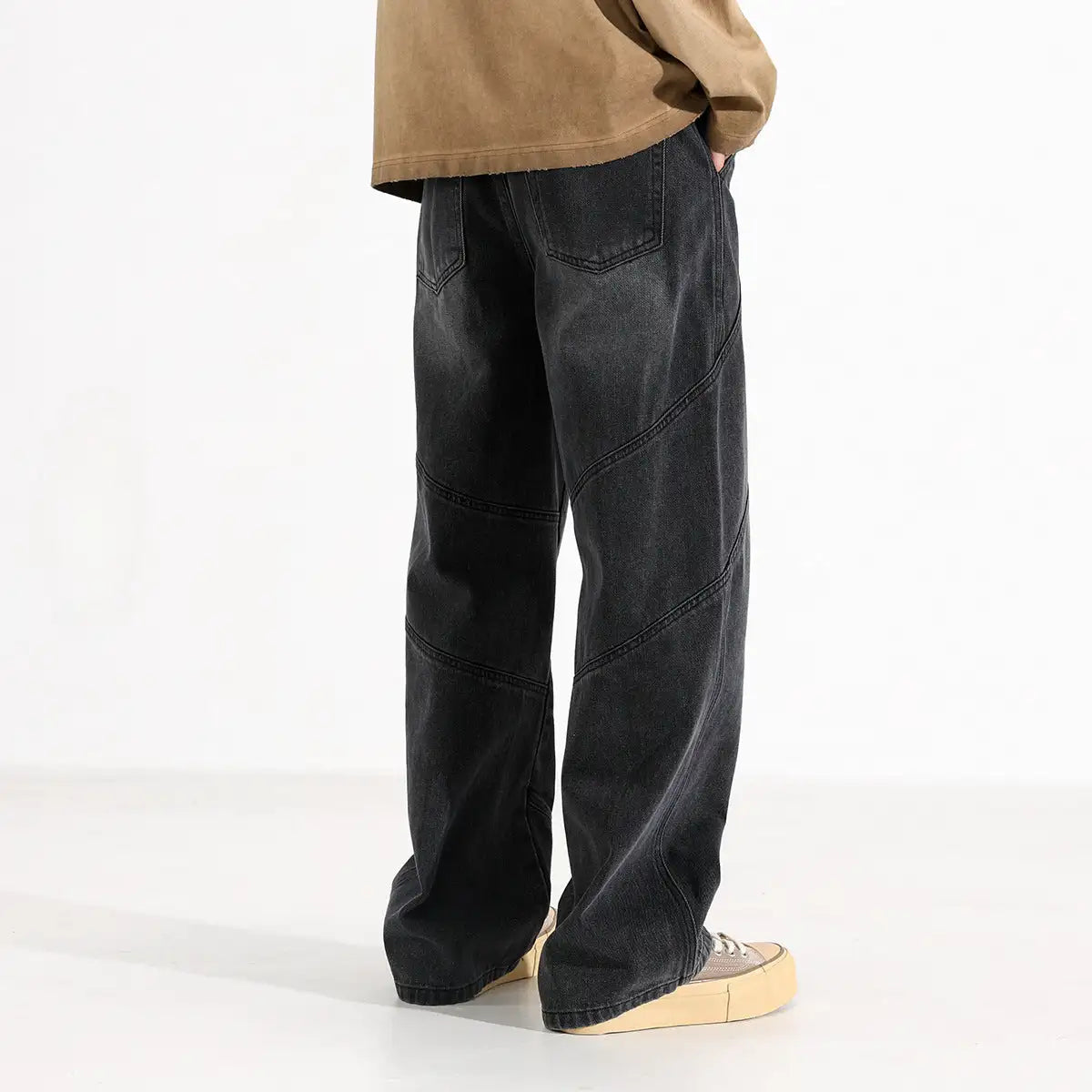 Trendy Washed Old Straight-leg Wide-leg Pants