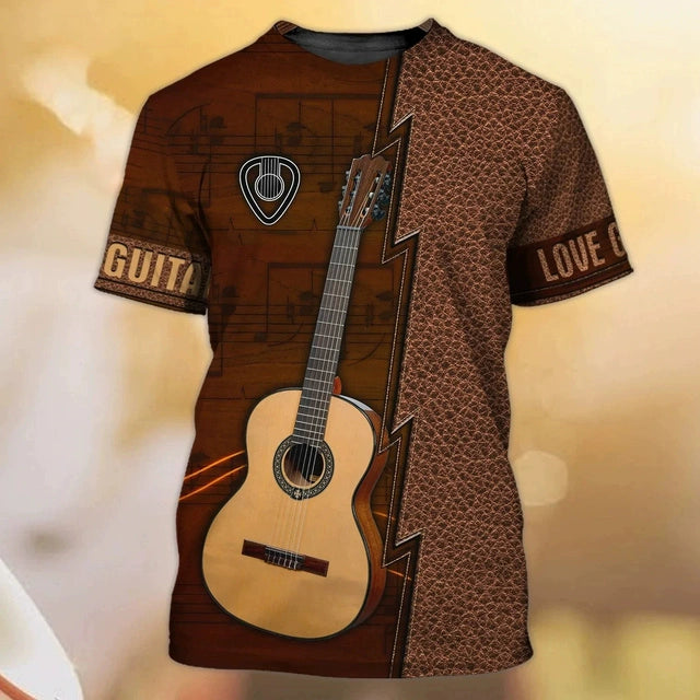 3D Guitarist Gift Printed Loose Fitting Fun Short Sleeve Guitars T-shirt Printed Loose Short Sleeve 6 String T-shirt - Premium  from Lizard Vigilante - Just $21.99! Shop now at Lizard Vigilante