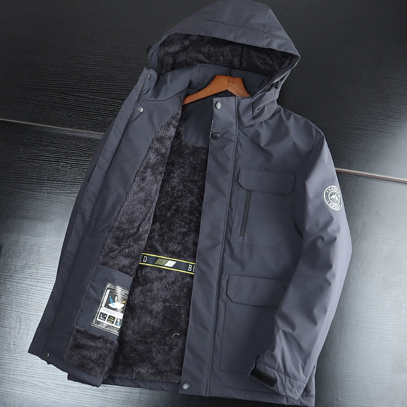 Winter Warrior: Fleece-Lined Windproof Coat - Premium coat from Lizard Vigilante - Just $43.99! Shop now at Lizard Vigilante