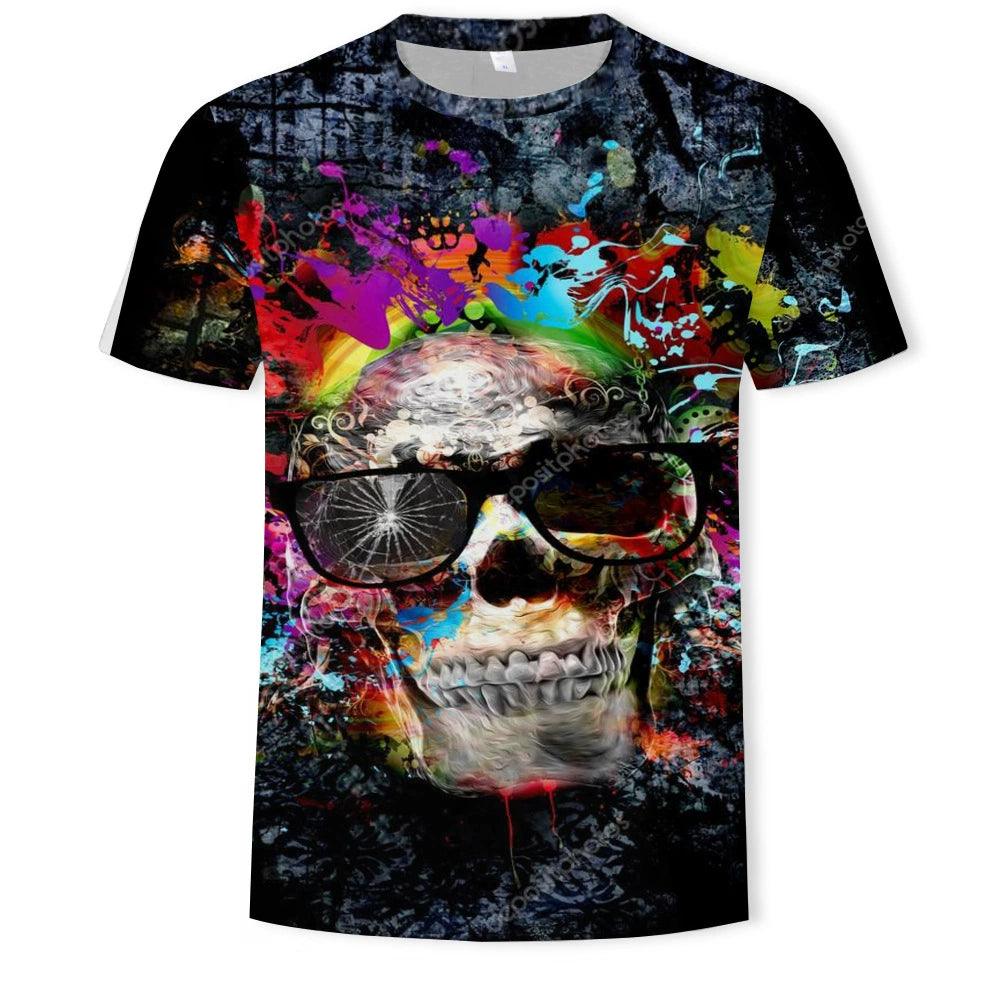 KISS Skull Print Slim Fit Crewneck T-Shirt - Popular Short Sleeve Tee - Premium t-shirt from Lizard Vigilante - Just $22.99! Shop now at Lizard Vigilante