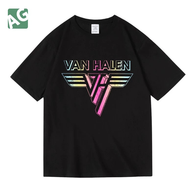 Agitation Van Halen Heavy Metal T-Shirt – 100% Cotton Loose-Fit Rock Festival Tee for Men and Women - Premium t-shirt from Lizard Vigilante - Just $28.88! Shop now at Lizard Vigilante