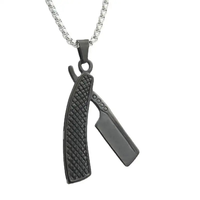 Titanium Steel Shaver Pendant Personality Punk Vintage Necklace