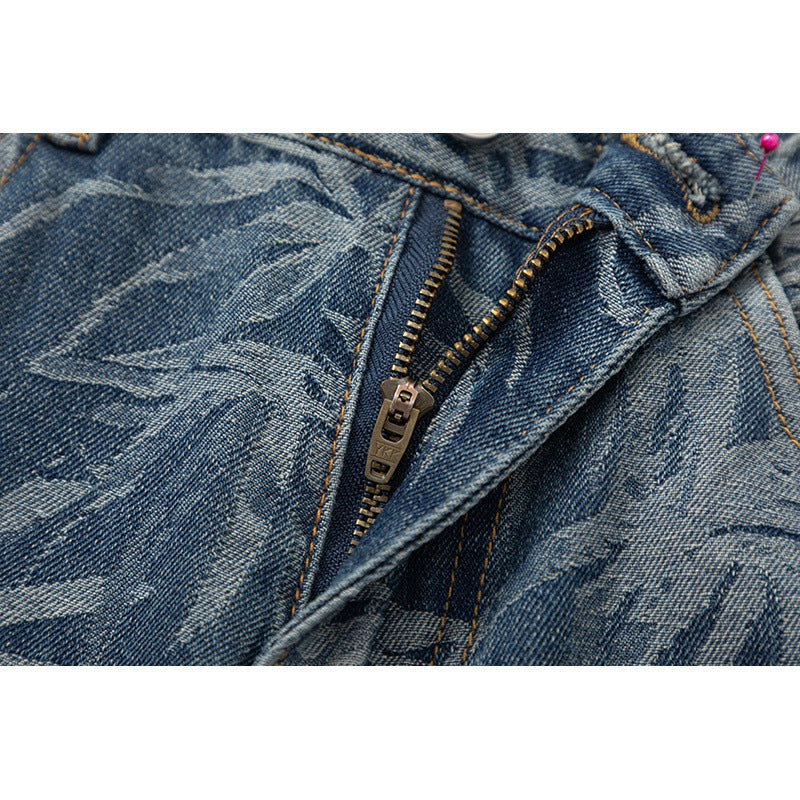 Men's Loose Straight Hawaii Beach Printing Wide Leg Pants