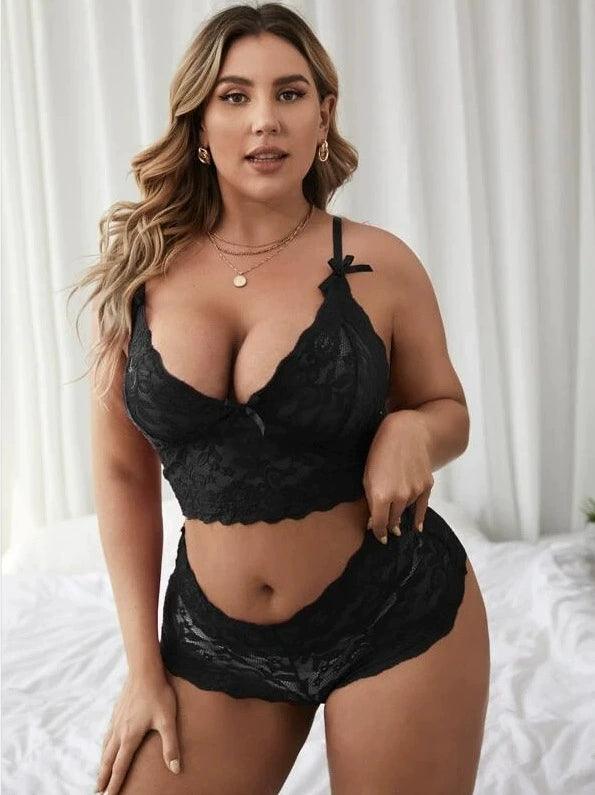 Plus Size Women Shorts Underwear Bra Top Set Suit 2024 - Premium Apparel from Lizard Vigilante - Just $24.99! Shop now at Lizard Vigilante