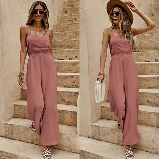 Women's Jumpsuit Loose Strap Tube Top High-end Drape