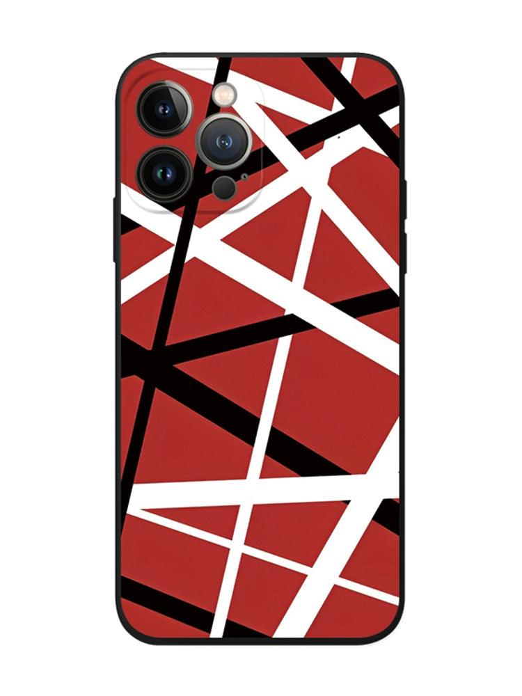 Heavy Metal Rock Band Van Halen Classic Guitar vh Black and White Red Color Matching Peripheral Applicable Iphone15promax/14plus/13 Mobile Phone Shell Protective Case - Lizard Vigilante