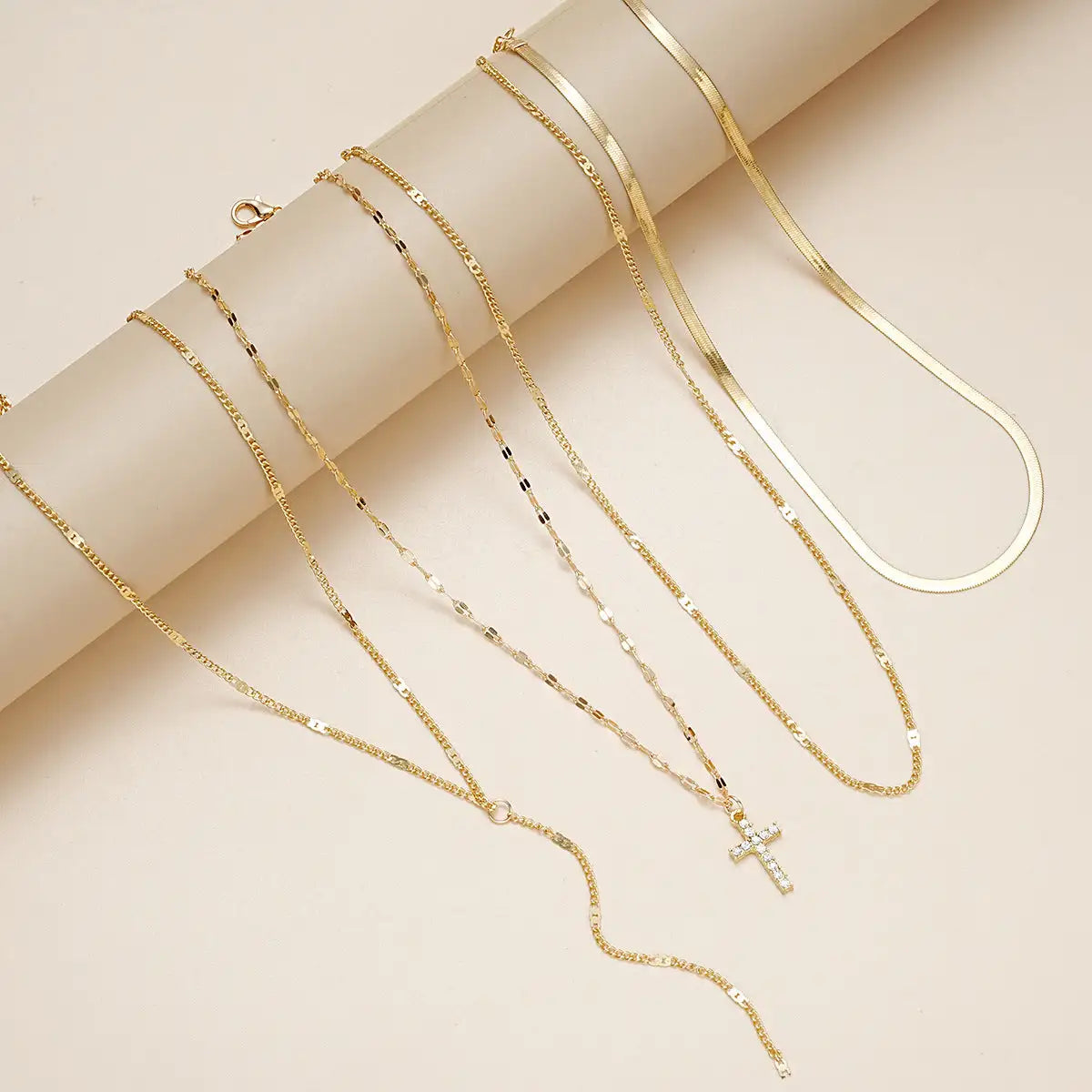 Fashion Special-interest Vintage Cross Pendant Clavicle Chain Multi-layer