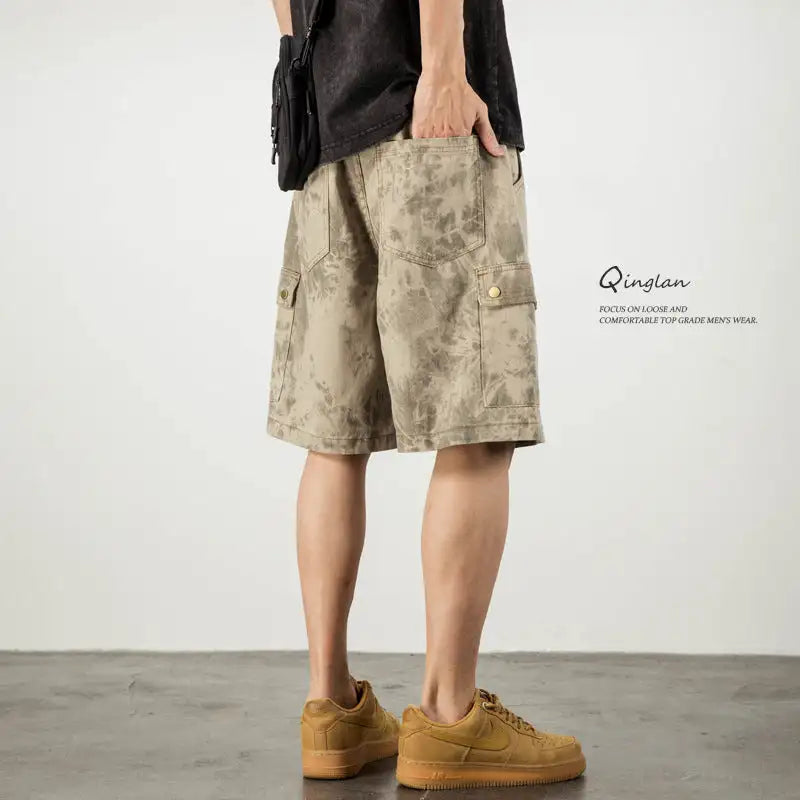 Men's Loose Desert Camouflage Denim Shorts