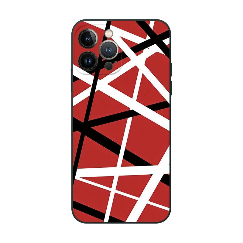 Heavy Metal Rock Band Ed Van Halen Classic Guitar Black and White Red Color Matching Peripheral Applicable Iphone15 promax/14plus/13 Mobile Phone Shell for iPhone 12/11 Protective Case - Lizard Vigilante