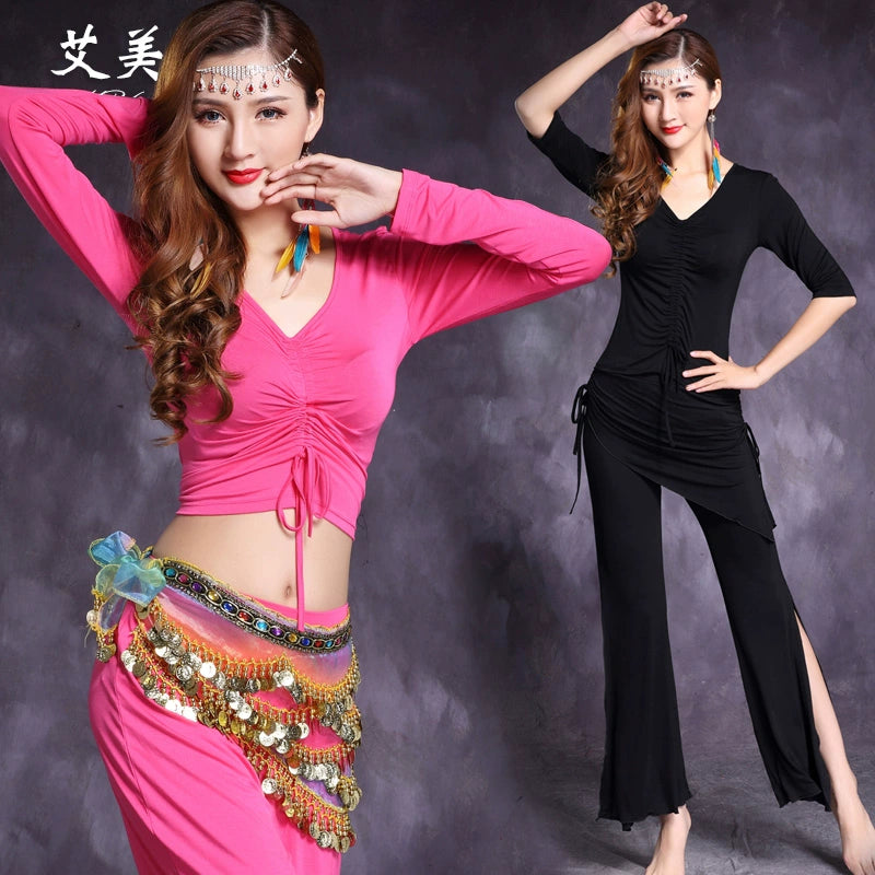 Belly Dance Costume Female Exercise Clothing 2024 New Arrival Suit Beginner Modal Sexy Oversize Cover Belly Spring and Summer - Premium  from Lizard Vigilante - Just $15.99! Shop now at Lizard Vigilante